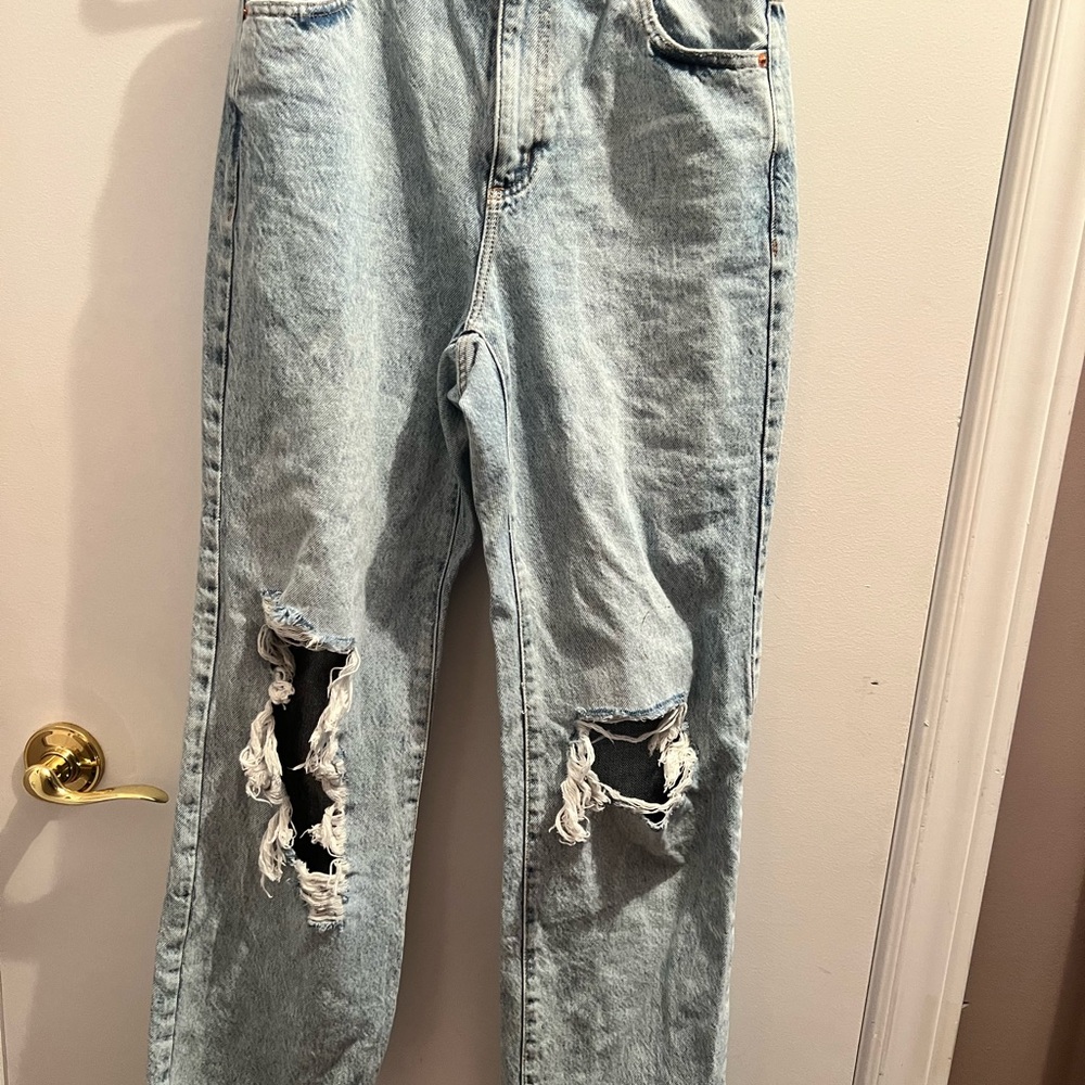 Garage Light Blue Distressed Women's Flare Jeans